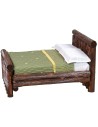 Cama de madera envejecida de dos plazas cm 10,5x11x7 h