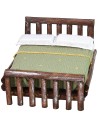 Cama de madera envejecida de dos plazas cm 10,5x11x7 h