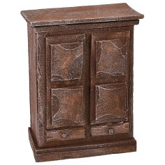 Armario de madera envejecida con puertas y cajones de 2