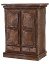 Antiqued wooden wardrobe with doors and drawers 8,5x4,5x11 cm