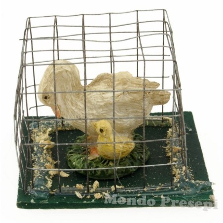 Gabbia cm 4,5x3,5x3 h. con: Mondo Presepi