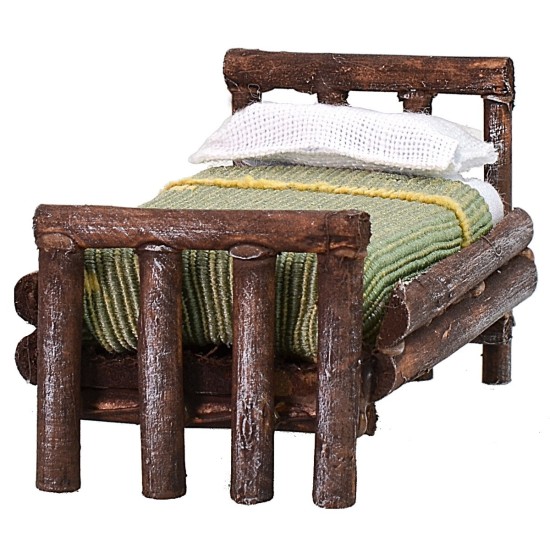 Letto in legno antichizzato ad una piazza cm 4,5x7x4 h legno