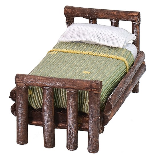 Letto in legno antichizzato ad una piazza cm 4,5x7x4 h