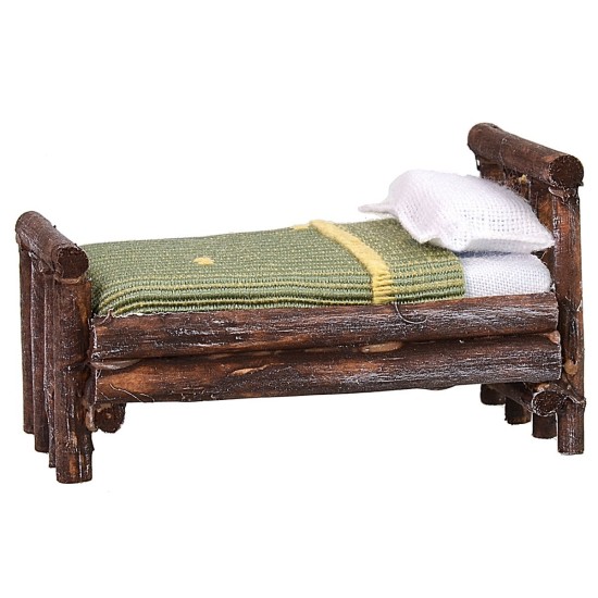 Letto in legno antichizzato ad una piazza cm 4,5x7x4 h