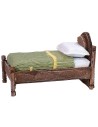 Single bed in antiqued wood with relief cm 4x7x4,5 h