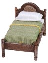 Single bed in antiqued wood with relief cm 4x7x4,5 h