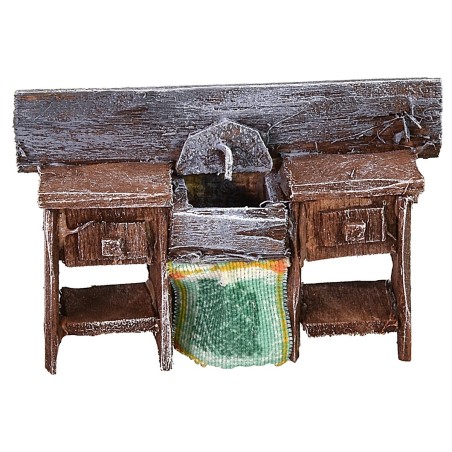 Lavandino in legno antichizzato cm 6x2x4 h