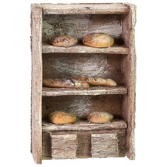 Scaffale in legno con pane cm 6,5x3x10 h