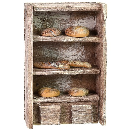 Scaffale in legno con pane cm 6,5x3x10 h