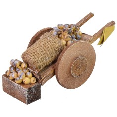Carro in legno con patate cm 14x5x5,6h Mondo Presepi