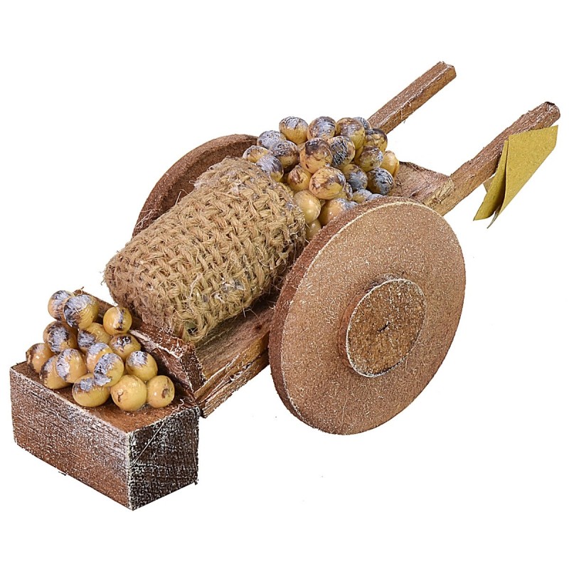 Wooden wagon with potatoes cm 14x5x5,6h