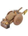 Wooden wagon with potatoes cm 14x5x5,6h