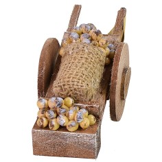 Wooden wagon with potatoes cm 14x5x5,6h 2