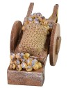 Wooden wagon with potatoes cm 14x5x5,6h