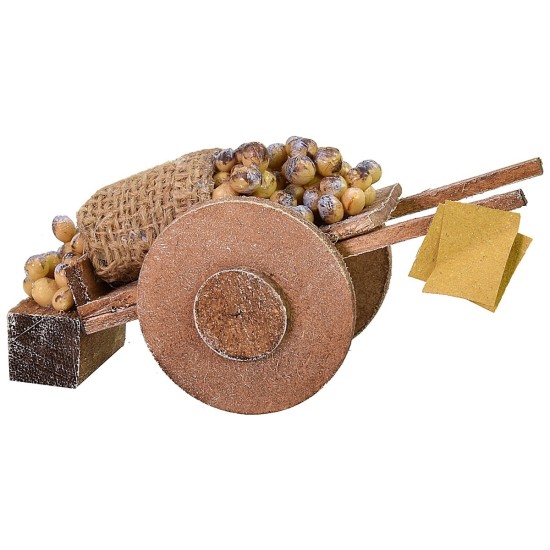 Carro in legno con patate cm 14x5x5,6h Mondo Presepi