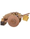 Wooden wagon with potatoes cm 14x5x5,6h
