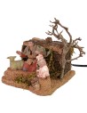 Shepherd, who caresses the sheep double movement 10 cm Oliver