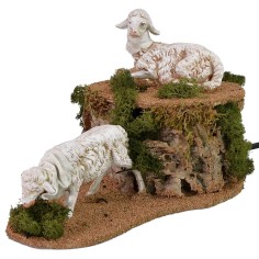 Due pecore in movimento serie 30 cm Fontanini