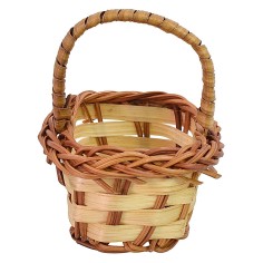 Cesta bicolor de mimbre de 7x5,5x6,5 cm de altura, mimbre, cesta. 2