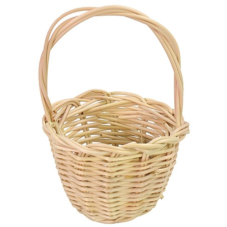 Cesto con manico in vimini cm ø 4x6,5 h manico, vimini