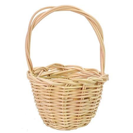 Cesto con manico in vimini cm ø 4x6,5 h manico, vimini