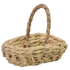 Cesto basso in vimini con manico cm 6x4,5x5,5 h 2