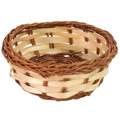 Cesto bicolore basso in vimini cm ø 9,5x4 h cesto, vimini