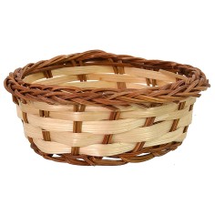 Cesto bicolore basso in vimini cm ø 9,5x4 h cesto, vimini 2