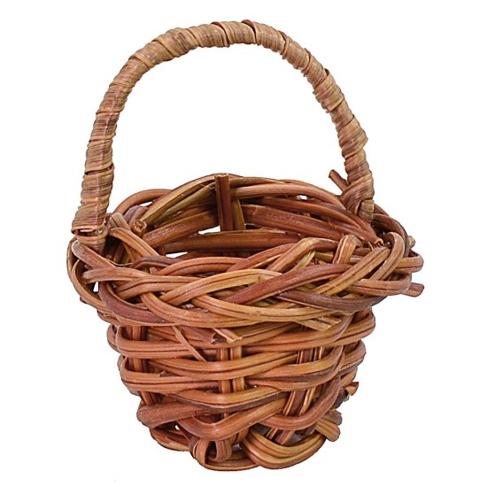 Cesta de mimbre oscuro con asa cm ø 4,5x4,5 h asa