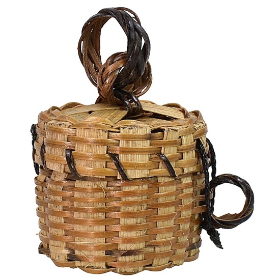 Cesta con coperchio in vimini cm ø 4,5x6,5 h