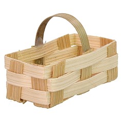 Cesta rectangular con asa de mimbre de 4,1x2,1x2,7 cm h 2