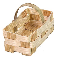 Rectangular basket with wicker handle cm 4,1x2,1x2,7 h