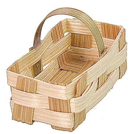 Rectangular basket with wicker handle cm 4,1x2,1x2,7 h
