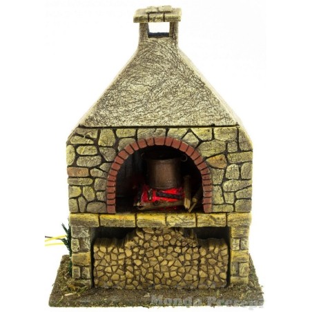 Forno con effetto Fuoco e Fumo presepe Mondo Presepi