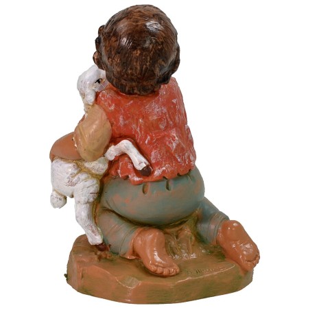 Bimbo inginocchiato con agnello serie 30 cm Fontanini Mondo