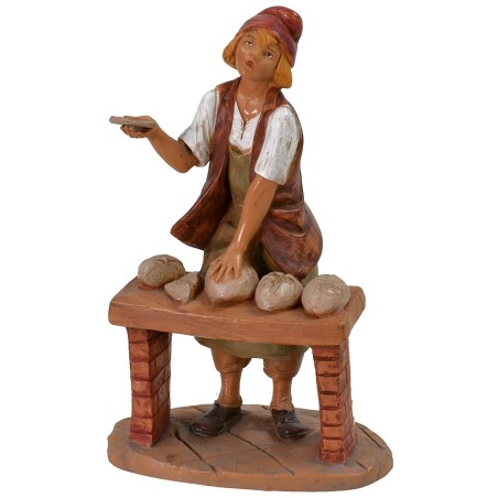 Panadero con banco 19 cm Fontanini Mundo Pesebres