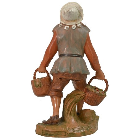 Viejo con cestas 19 cm Fontanini Mundo Pesebres