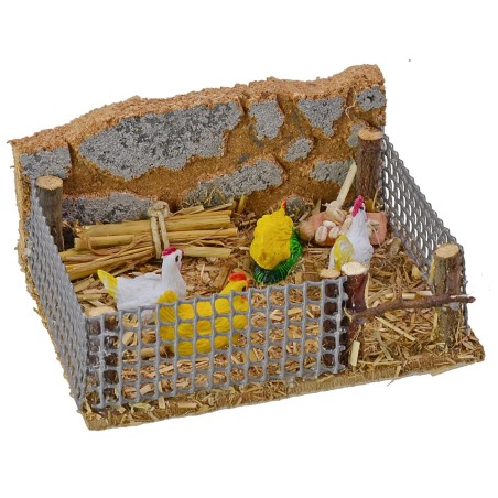 Recinto con galline cm 12x10x5,5 h