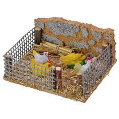 Recinto con galline cm 12x10x5,5 h altezza, galline, recinto 2