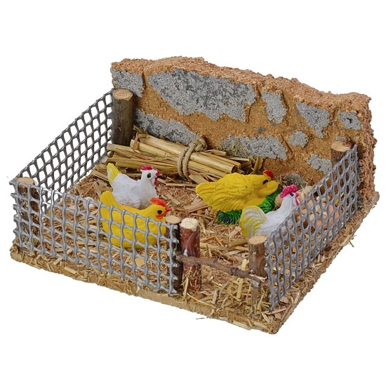 Recinto con galline cm 12x10x5,5 h