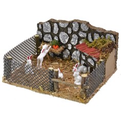 Recinto con conejos cm 12x10x6,5 h altura, base, recinto 2