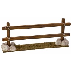 Staccionata in legno con pietre cm 17x3x7,5 h legno, statue