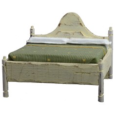 Cama matrimonial de madera blanca de 12x13,5x10 cm h madera. 2