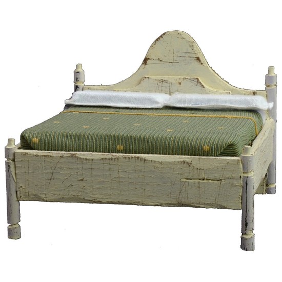 Cama matrimonial de madera blanca de 12x13,5x10 cm h madera.