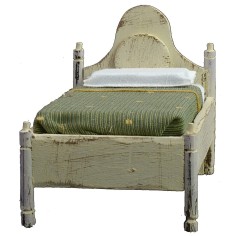 Cama individual de madera blanca cm 8x13,5x10 h madera, blanca. 2