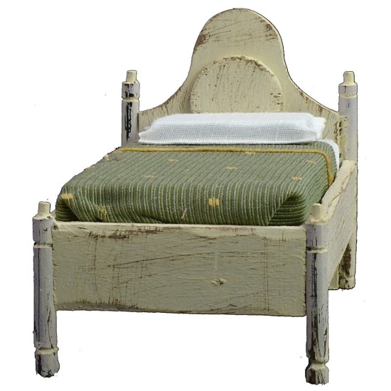 Cama individual de madera blanca cm 8x13,5x10 h madera, blanca.