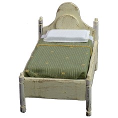 Letto singolo in legno bianco cm 8x13,5x10 h legno, bianco