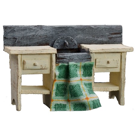 Lavabo de madera blanca cm 13x4x8 h madera, estatuas, altura