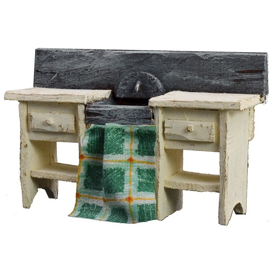 Lavandino in legno bianco cm 13x4x8 h legno, statue, altezza