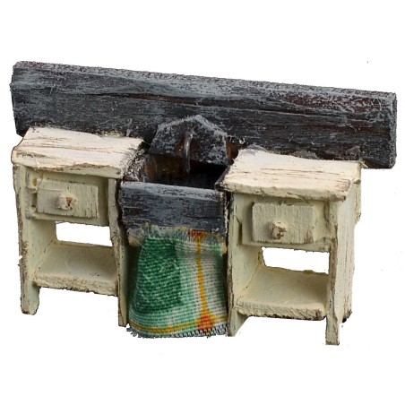 Lavabo de madera blanca cm 6x2x4 h madera, estatuas, altura